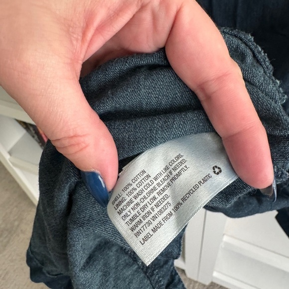 A new day dark wash chambray denim Jean long sleeve collared shirt dress - Picture 3 of 5